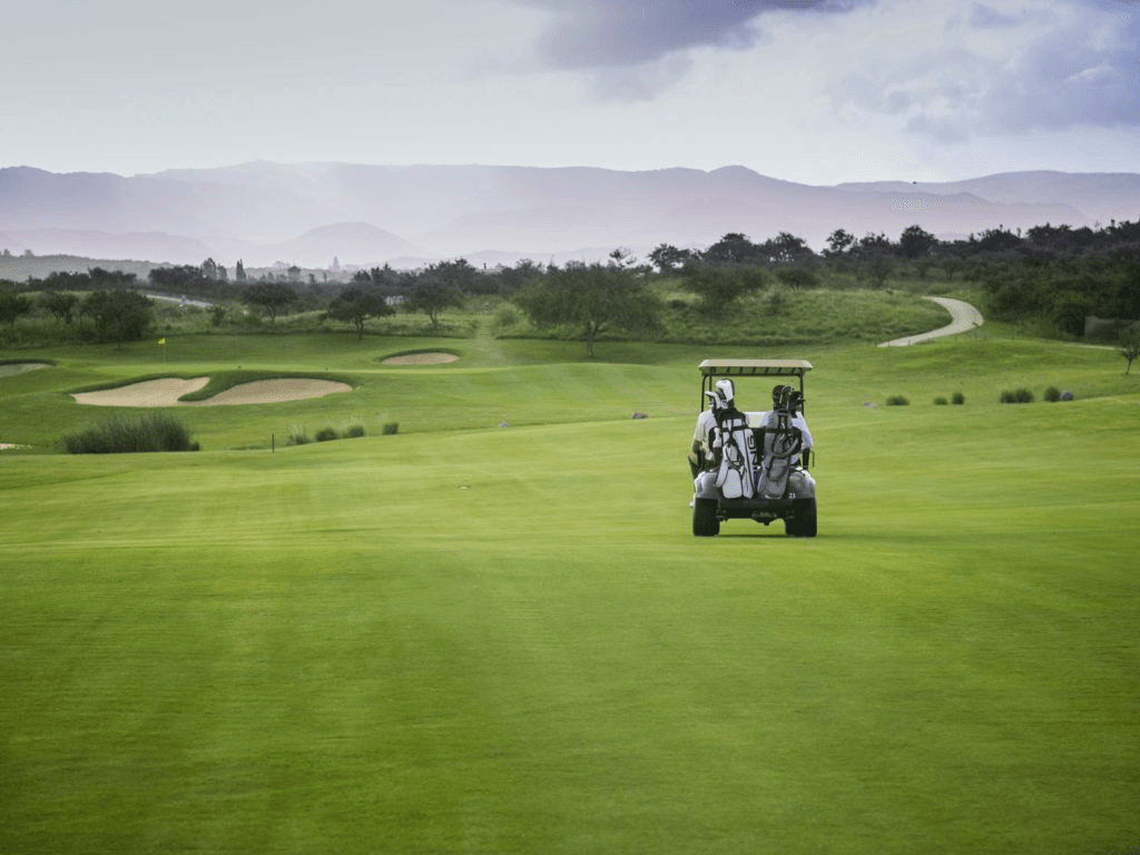 Carritos de golf en campo
