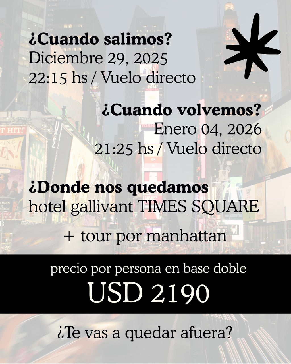 Fin de Año en Nueva York – Recibí el 2026 en Times Square